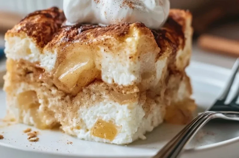 Delicious Apple Cinnamon Cottage Cheese Bake served in a rustic dish