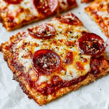 Delicious Chicken Crust Pizza topped with fresh ingredients