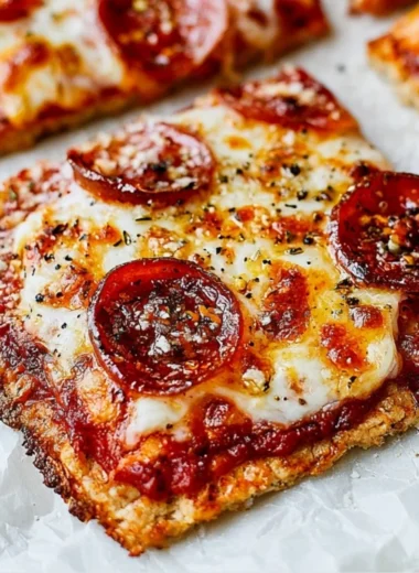 Delicious Chicken Crust Pizza topped with fresh ingredients