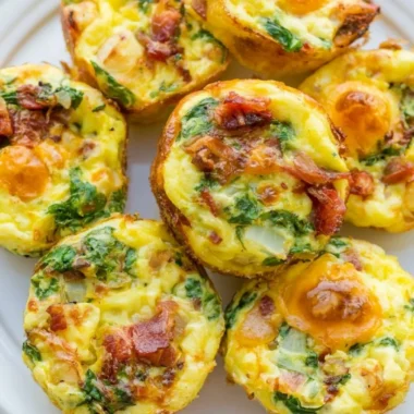 Easy egg muffins baked with vegetables and cheese for a healthy breakfast option
