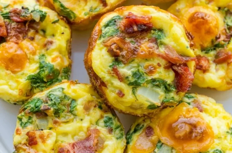 Easy egg muffins baked with vegetables and cheese for a healthy breakfast option